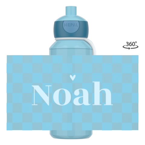 Mepal pop-up Trinkflasche Campus mit kariertem Muster Blau