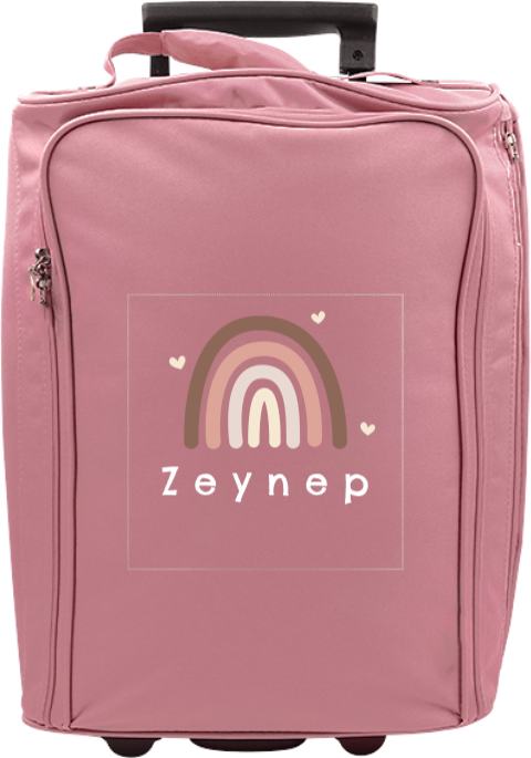 Personalisierte Trolley mit Namen, Regenbogen und Herzen