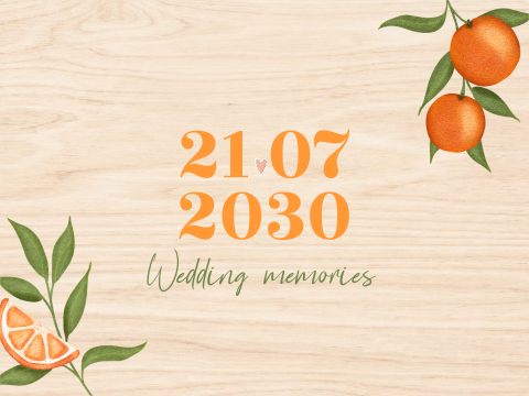 Erinnerungskiste Hochzeit mit Orangenzweigen und sommerlichen Farben