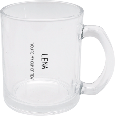 Teeglas mit Gravur von Name und Zitat