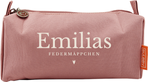 Federmäppchen mit kleinem Herz Motiv und Namen