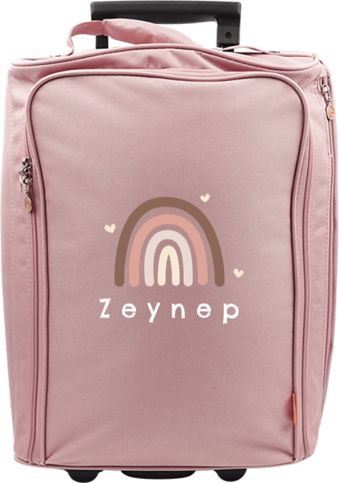 Personalisierte Trolley mit Namen, Regenbogen und Herzen