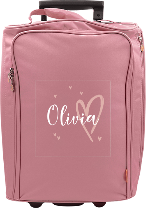 Personalisierter Trolley mit Namen und Herze