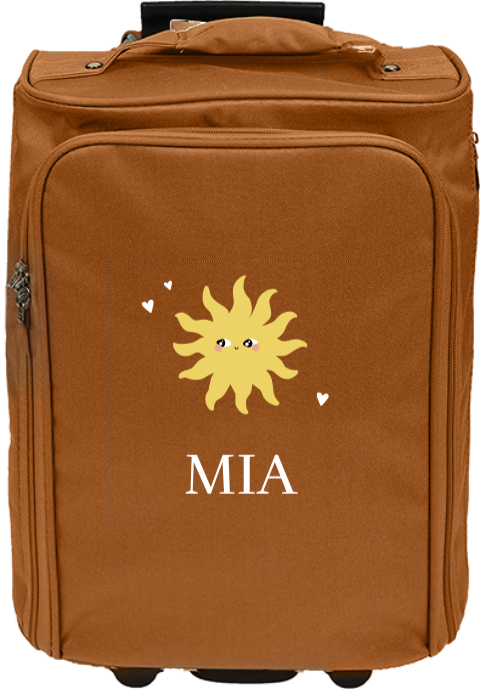 Personalisierter Trolley mit Sonne, Herzchen und Namen