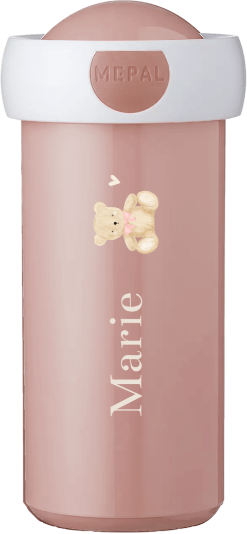 Personalisierte Mepal Campus Trinkflasche mit Namen und Teddybär