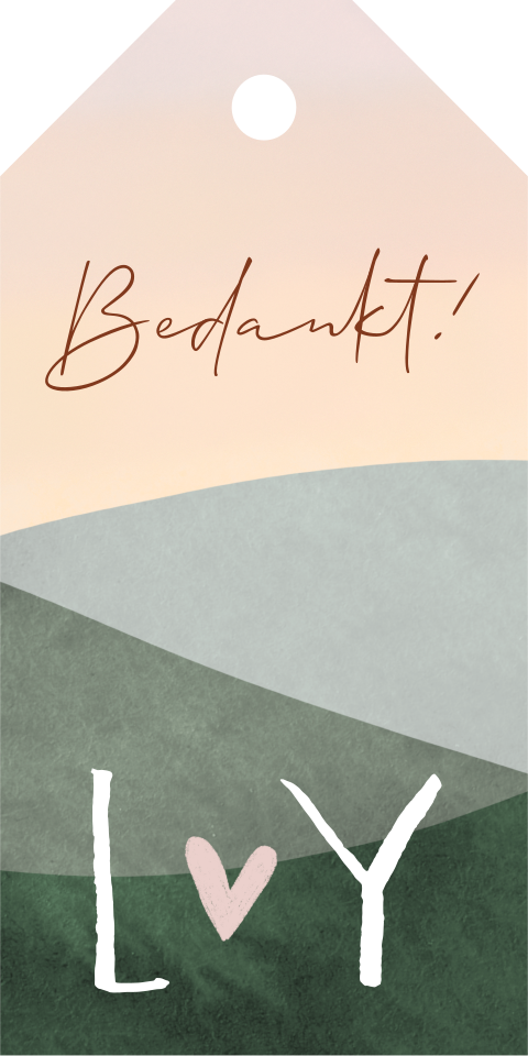 Trouw bedankje landschap zonsondergang | 18 stuks