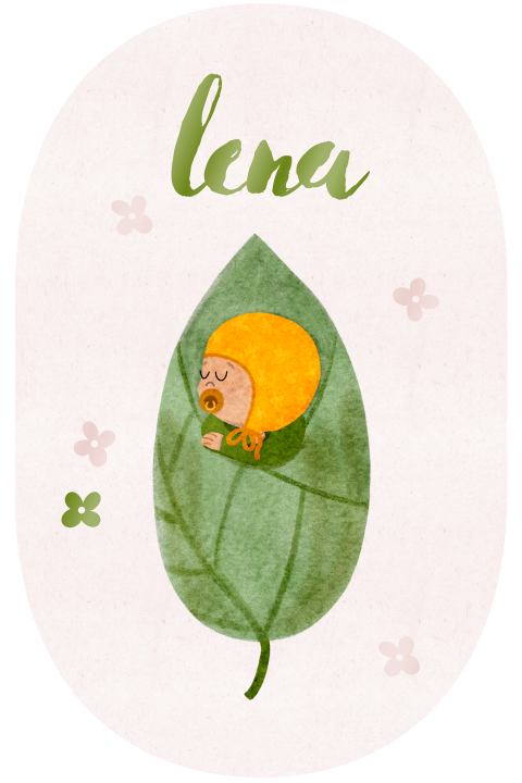Geboortekaartje voorjaar baby blaadje bloemen