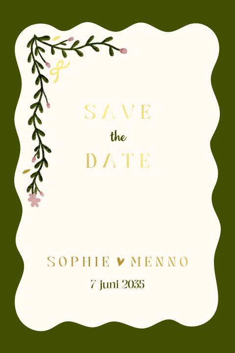 Save the date met golfrand en botanische details