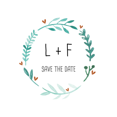 Save the date waterverf plantjes