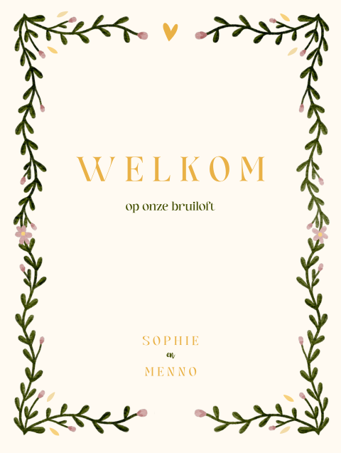 Bruiloftsbord staand botanisch