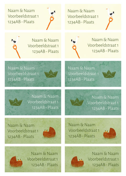Adressticker landschap zee wiegje | 94 x 45 mm