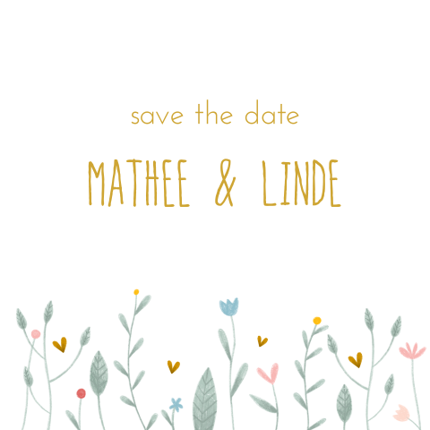 Save the date bloemetjes