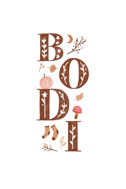 Geboortekaartje herfst letters hoogglans