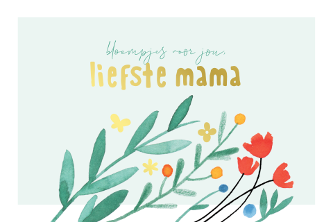 Wenskaart mama veldbloemen klaprozen