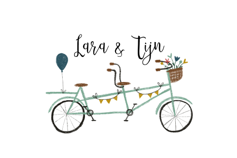 Trouwkaart tandemfiets