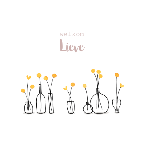 Geboortekaartje Plantjes in vaasjes