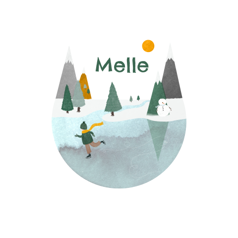 Geboortekaartje winter bergen schaatsen jongen