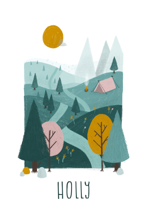 Geboortekaartje bergen tentje avontuur