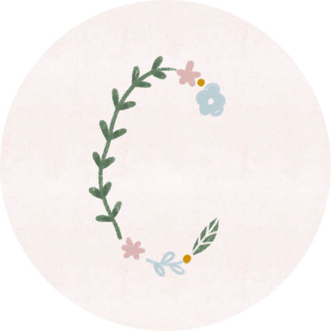 Behangcirkel initiaal bloemen