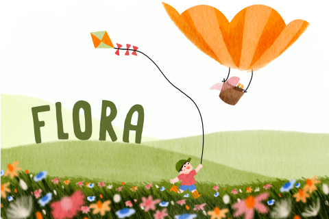 Geboortekaartje wolk bloemen luchtballon vlieger grote broer