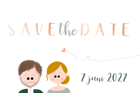 Save the date bos portret bruidspaar
