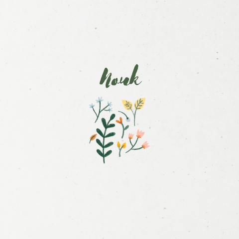 Geboortekaart bloemetjes minimalistisch duurzaam papier