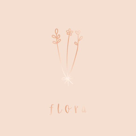 Geboortekaartje minimalistisch bloemen boeketje