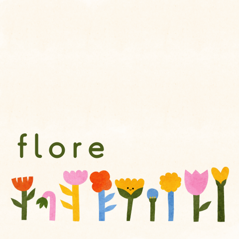 Geboortekaartje bloemen vrolijke kleuren minimalistisch