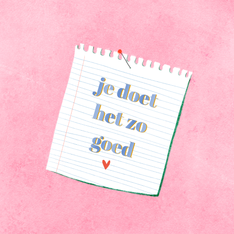 Wenskaart moederdag notitie briefje hoogglans