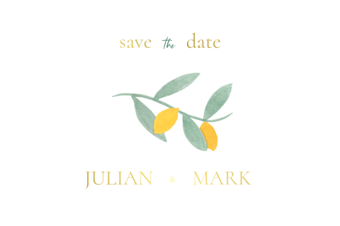 Save the date citroenen waterverf