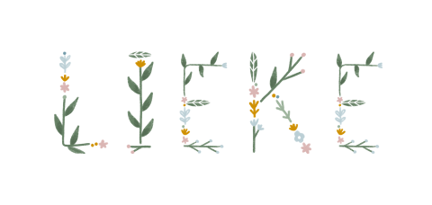 Geboortekaartje bloemen letters alfabet