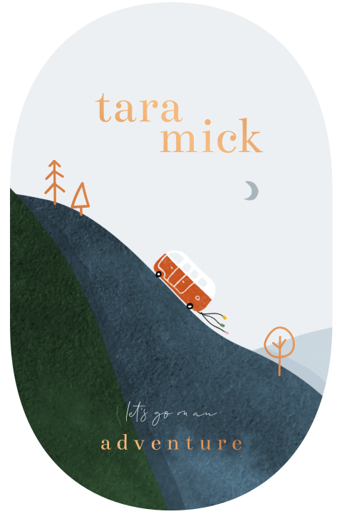 Trouwkaart avontuur camper busje natuur bomen