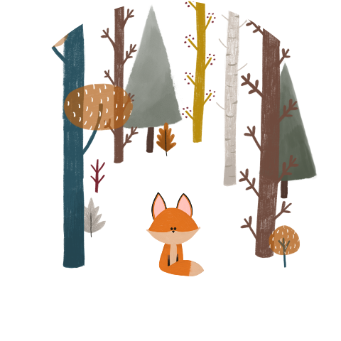 Behangcirkel bos vosje