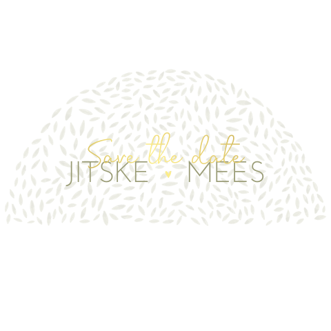 Save the date halve cirkel blaadjes