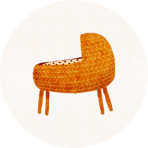 Sluitzegel rieten wiegje