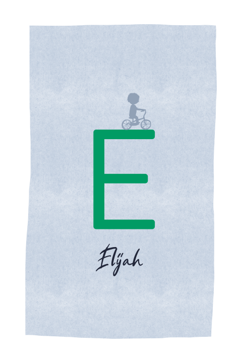 Geboortekaartje trend colorblocking minimalistisch jongen fietsje