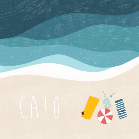 Geboortekaartje strand zee