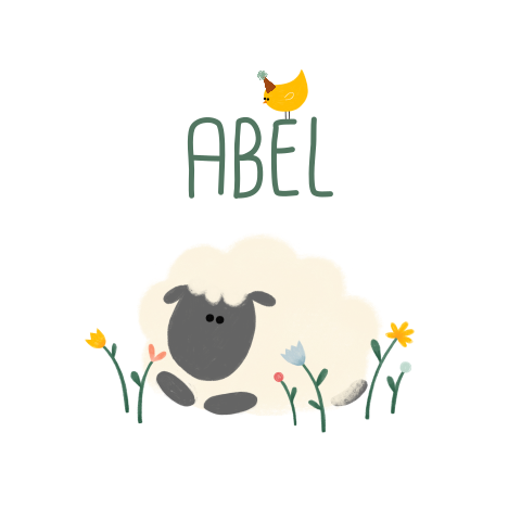 Geboortekaartje cirkel lammetje lente