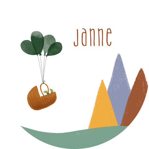 Raamsticker bergen wiegje ballon