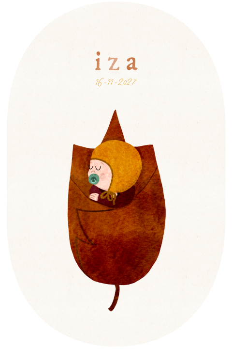 Geboortekaartje minimalistisch herfst baby
