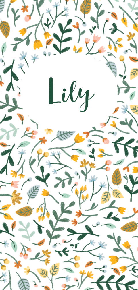 Geboortekaartje Patroon bloemen en plantjes