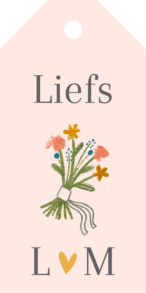 Trouw bedankje label lijntekening portret | 18 stuks