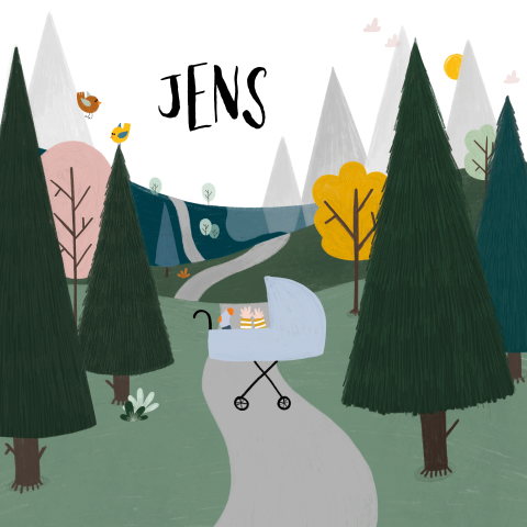 Landschap wandeling kinderwagen