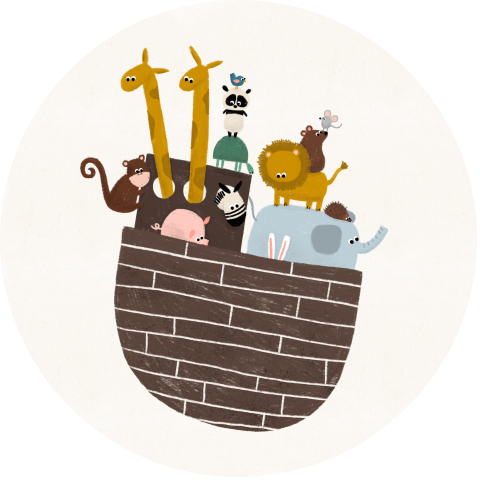 Behangcirkel illustratie ark van Noach