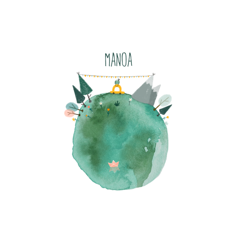 Geboortekaartje Wereldbol waterverf reizen auto