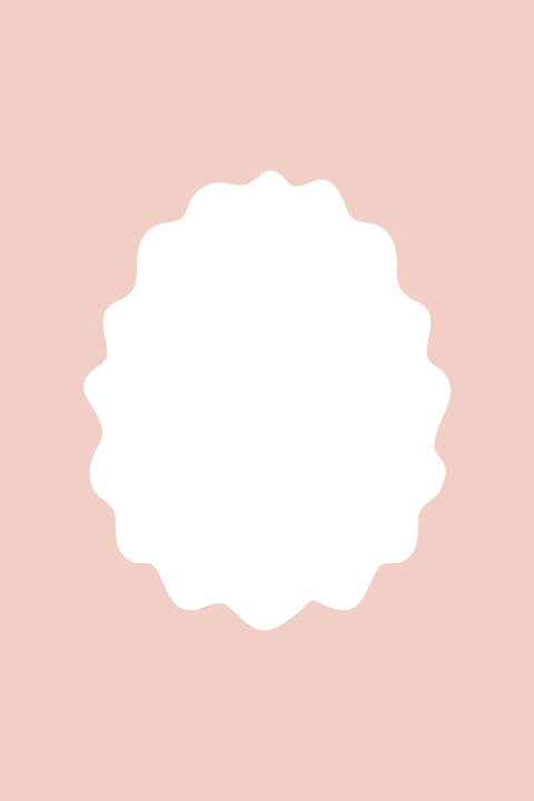 Trouwkaart met scallop rand doorkijkje in roze en groen tinten