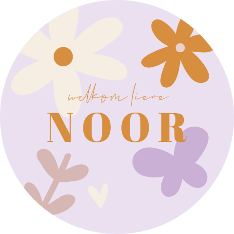 Raamsticker lila bloemen vlinder