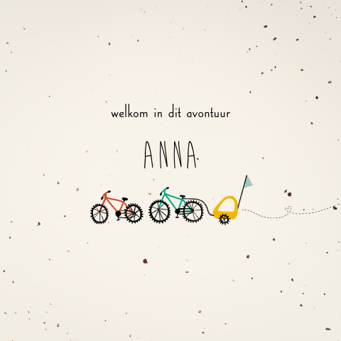 Geboortekaart fietsen fietskar duurzaam papier