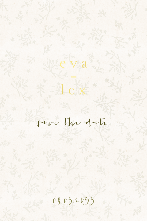 Save the date vintage botanisch patroontje