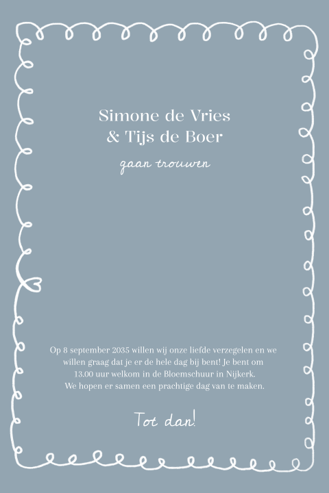 Insteekkaart, behorend bij insteekmapje Romantische lijntekening